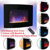 LED Curved Glass Electric Fireplace-Items Online